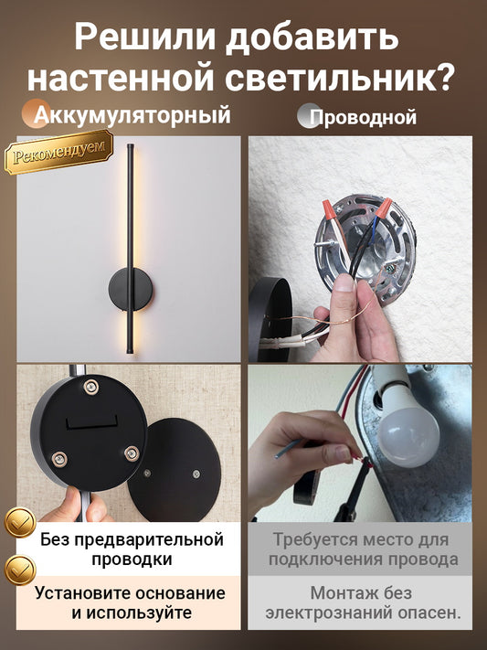SEEDIQ Светильник настенный беспроводной без сверления с пультом