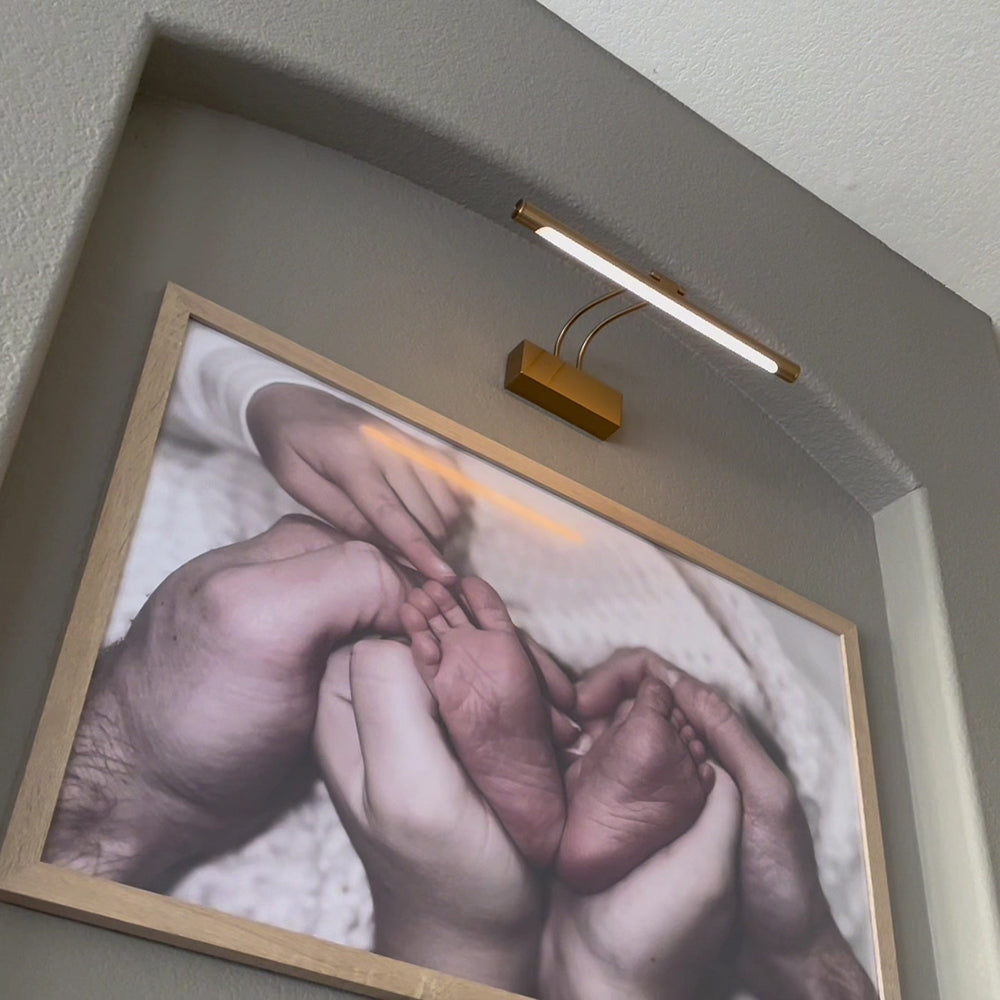 LAMPXURE Brass Battery Operated Picture Wall Light